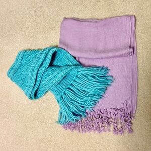 Soft, thick turquoise scarf and soft 100% viscose scarf